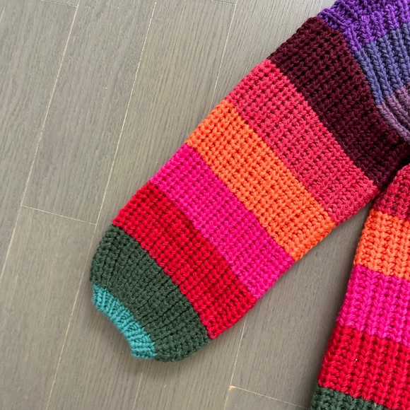 Farm Rio Rainbow Stripes Stripe Midi Cardigan - SMALL - With tags - Picture 5 of 8